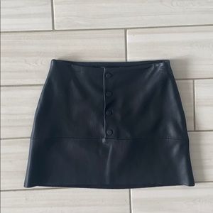 Zara TRF Faux Leather Button Up Skirt NWOT